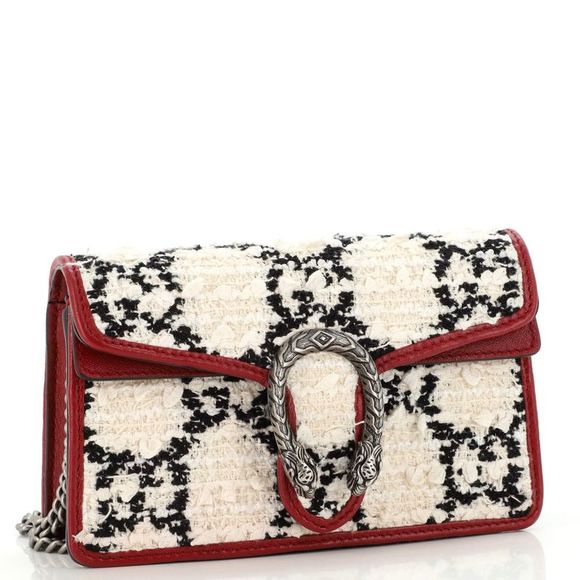 Gucci Dionysus Bag GG Tweed Super Mini White - Picture 2 of 6